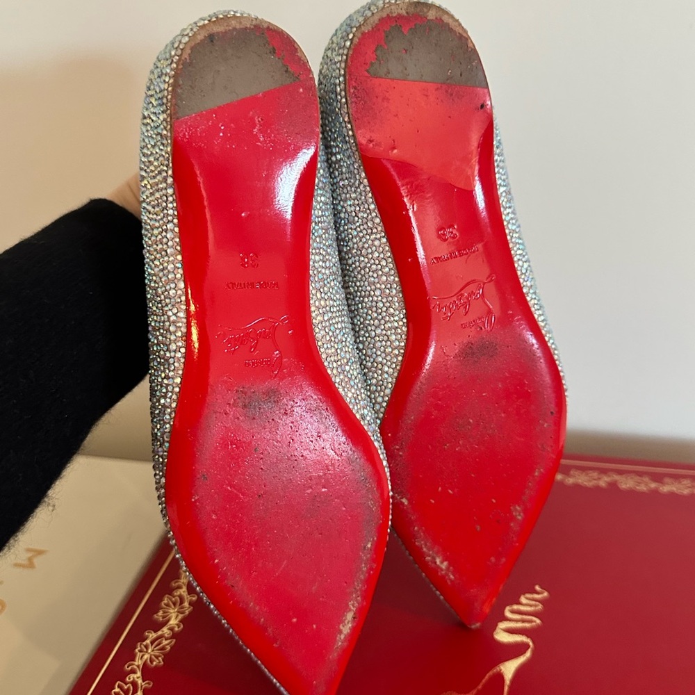 Christian Louboutin Crystal Embellished Pointed Toe Flats - Picture 5 of 5